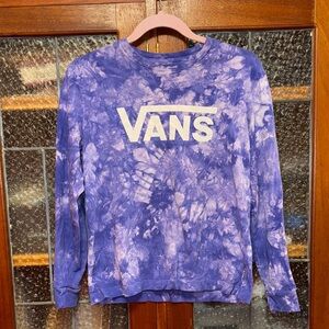 Vans Women’s Purple Tie-Dye Crewneck Long Sleeve Shirt Size XS